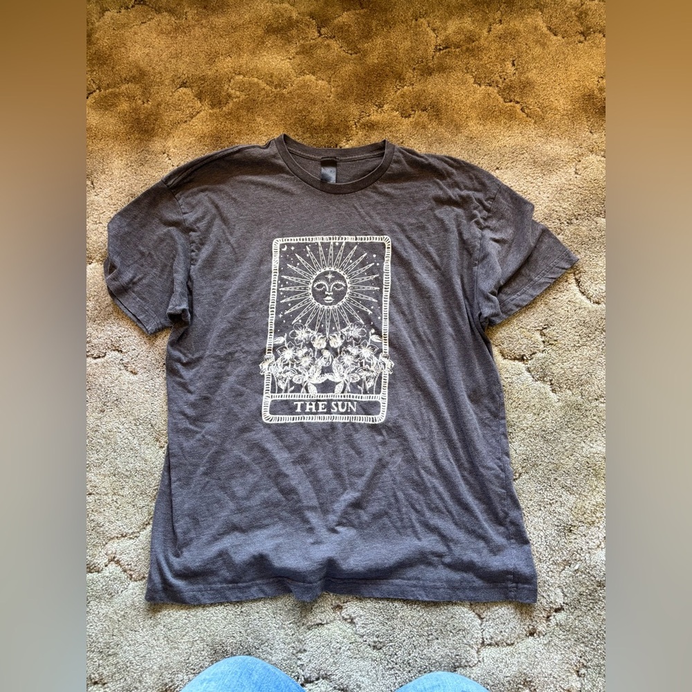 Graphic Tee with Sun Tarot Design